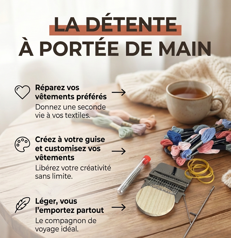 Mini métier à tisser et accessoires